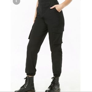 black cargo joggers